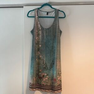 Floral Blue and Pink Mini Dress